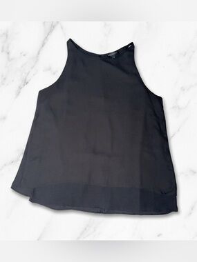 Willi Smith Black Tiered Chiffon Halter Sleeveless Camisole Top M - Good